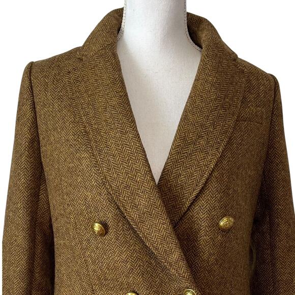 NWT J.Crew Bristol Double Breasted Blazer Jacket Herringbone Wool Brown Size 4 - Picture 7 of 12
